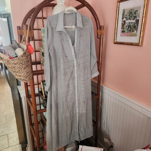 NWT Soft Surroundings Maxi Dress in Grey, Size PM - Picture 9 of 10